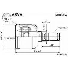 MTIU-004 ASVA Шарнирный комплект, приводной вал