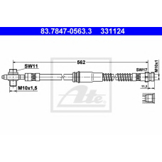 83.7847-0563.3 ATE Тормозной шланг