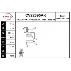 CV22395AK EAI Шарнирный комплект, приводной вал