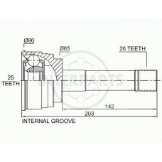 OJ-0450 InterParts Шарнирный комплект, приводной вал