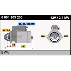 0 001 109 200 BOSCH Стартер