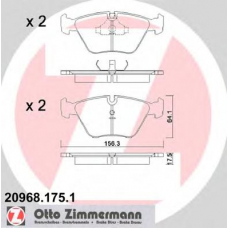 20968.175.1 ZIMMERMANN Комплект тормозных колодок, дисковый тормоз