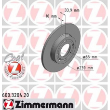 600.3204.20 ZIMMERMANN Тормозной диск