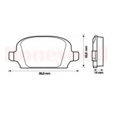 573009B BENDIX Комплект тормозных колодок, дисковый тормоз