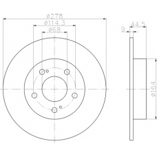 8DD 355 108-551 HELLA PAGID Тормозной диск