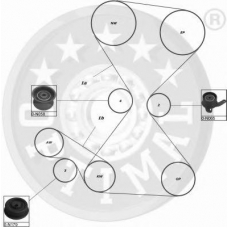 SK-1463 OPTIMAL Комплект ремня грм