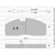 22-0269-1K METELLI Комплект тормозных колодок, дисковый тормоз