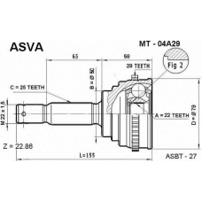 MT-04A29 ASVA Шарнирный комплект, приводной вал