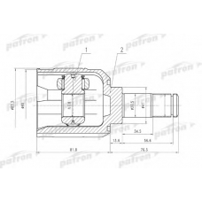 PCV5008 PATRON Шарнирный комплект, приводной вал