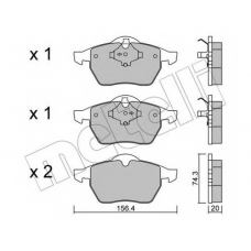 22-0181-1 METELLI Комплект тормозных колодок, дисковый тормоз