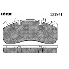 151841 ICER Комплект тормозных колодок, дисковый тормоз