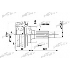 PCV1070 PATRON Шарнирный комплект, приводной вал