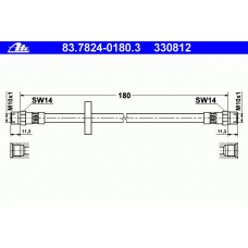 83.7824-0180.3 ATE Тормозной шланг