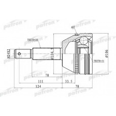 PCV3237 PATRON Шарнирный комплект, приводной вал