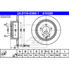 24.0110-0360.1 ATE Диск тормозной 