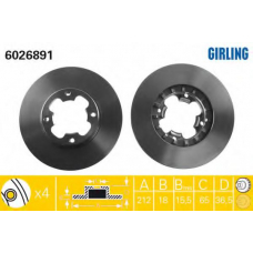 6026891 GIRLING Тормозной диск