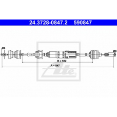 24.3728-0847.2 ATE Трос, управление сцеплением