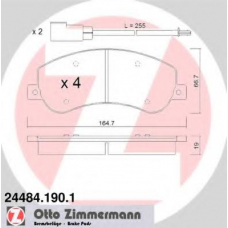 24484.190.1 ZIMMERMANN Комплект тормозных колодок, дисковый тормоз