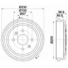 8DT 355 300-961 HELLA PAGID Тормозной барабан