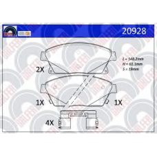 20928 GALFER Комплект тормозных колодок, дисковый тормоз