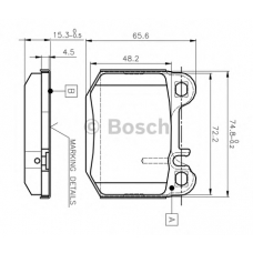 0 986 TB2 053 BOSCH Комплект тормозных колодок, дисковый тормоз