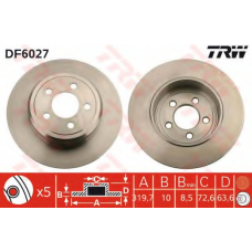 DF6027 TRW Тормозной диск