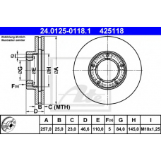 24.0125-0118.1 ATE Тормозной диск