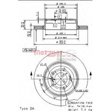 24926 METZGER Тормозной диск