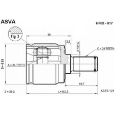 HNID-517 ASVA Шарнирный комплект, приводной вал