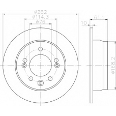 8DD 355 114-031 HELLA Тормозной диск