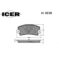 180218 ICER Комплект тормозных колодок, дисковый тормоз
