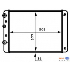 8MK 376 717-711 HELLA Радиатор, охлаждение двигателя