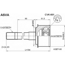 CVK-001 ASVA Шарнирный комплект, приводной вал
