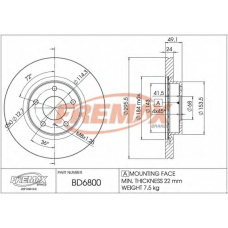 BD-6800 FREMAX Тормозной диск