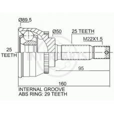 OJ-0644 InterParts Шарнирный комплект, приводной вал