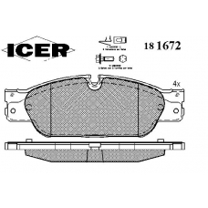 181672 ICER Комплект тормозных колодок, дисковый тормоз