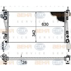 8MK 376 754-564 HELLA Радиатор, охлаждение двигателя