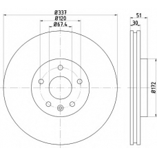 8DD 355 116-051 HELLA Тормозной диск