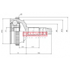 6634 KAMOKA Шарнирный комплект, приводной вал