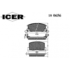 180656 ICER Комплект тормозных колодок, дисковый тормоз