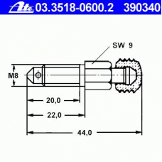 03.3518-0600.2 ATE Болт воздушного клапана / вентиль