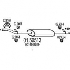 01.50513 MTS Средний глушитель выхлопных газов
