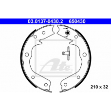 03.0137-0430.2 ATE Комплект тормозных колодок, стояночная тормозная с