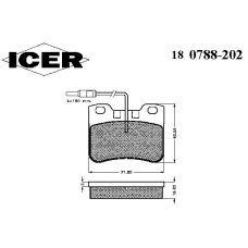 180788-202 ICER Комплект тормозных колодок, дисковый тормоз