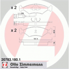 20783.180.1 ZIMMERMANN Комплект тормозных колодок, дисковый тормоз