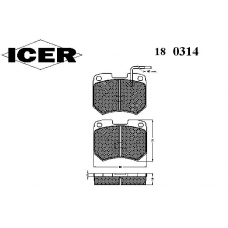 180314 ICER Комплект тормозных колодок, дисковый тормоз