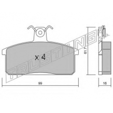 028.0 TRUSTING Комплект тормозных колодок, дисковый тормоз