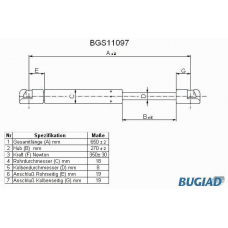 BGS11097 BUGIAD Газовая пружина, капот