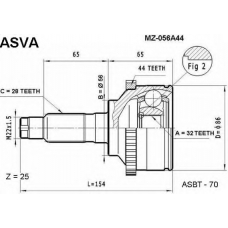 MZ-056A44 ASVA Шарнирный комплект, приводной вал