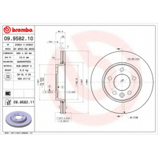 09.9582.10 BREMBO Тормозной диск